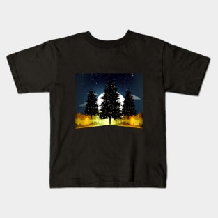 Amazing Christmas tree background Kids T-Shirt